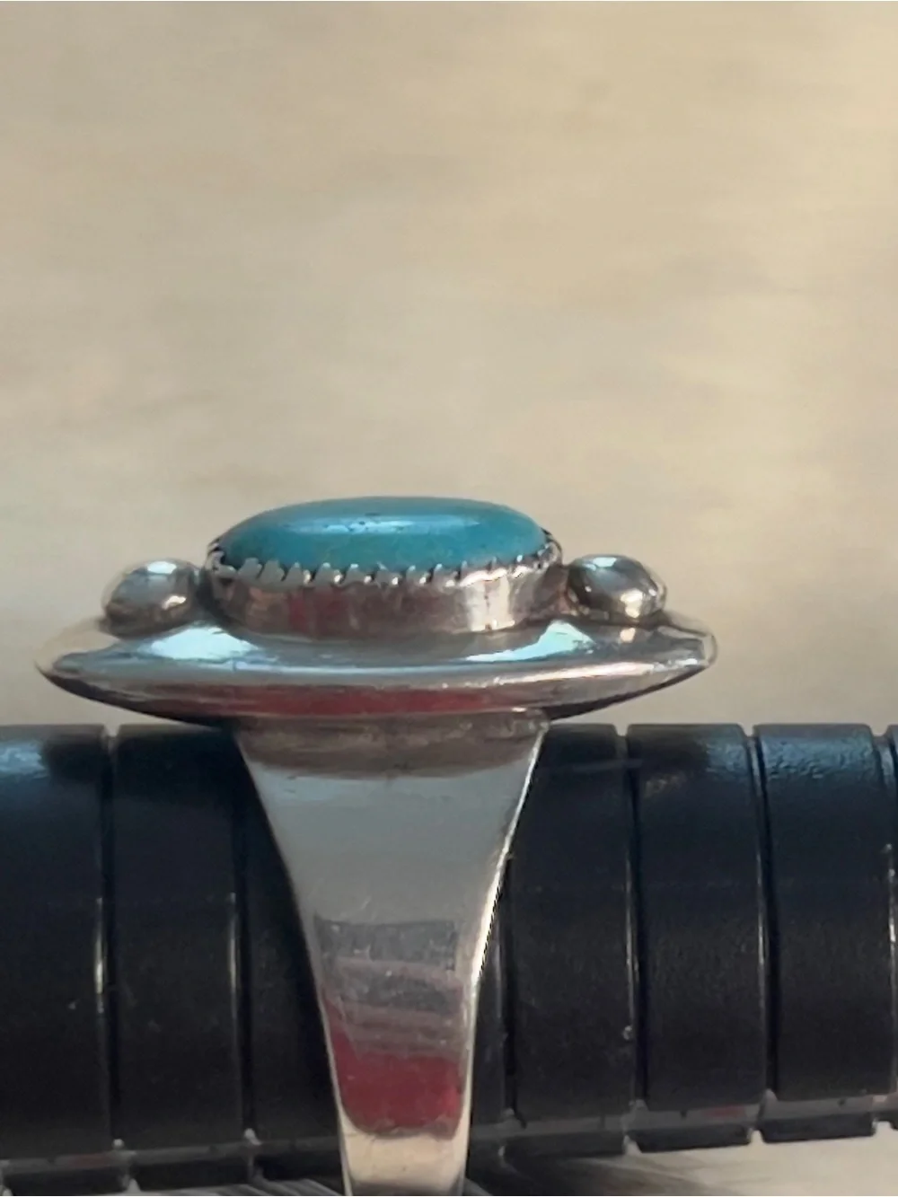 Sterling Silver Turquoise Oval Statement Ring - Blue